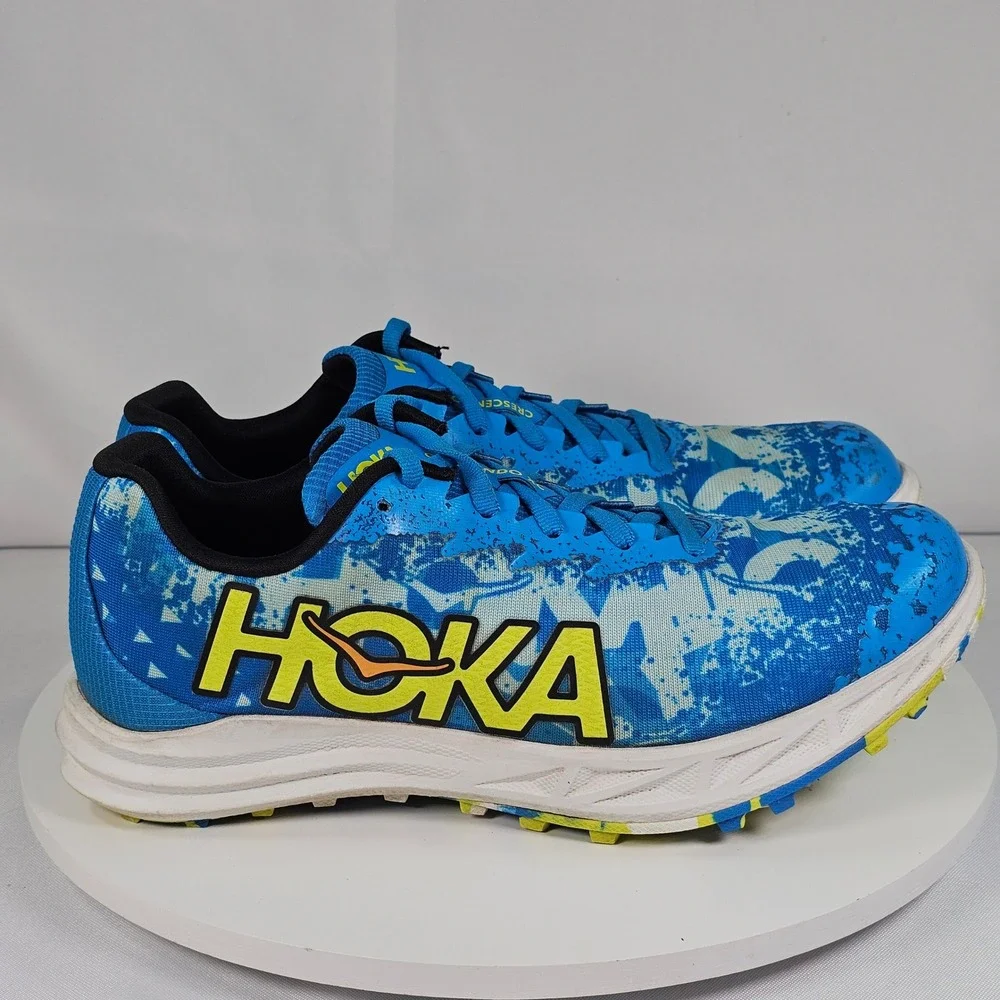 Hoka Crescendo XC Track Spikes Blue‎ Yellow Womens Running Shoes Size 9.5